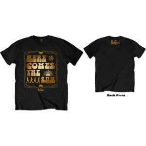 The Beatles Unisex T-Shirt: Here Comes The Sun (Black) (Back Print) (X-Large)