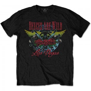 Aerosmith Unisex T-Shirt: Deuces Are Wild, Vegas (Black) (Small)