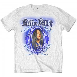 Billie Eilish Unisex T-Shirt: Airbrush (White) (Large)