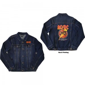 AC/DC Unisex Denim Jacket: About To Rock (Back Print) (Medium)
