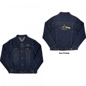 Pink Floyd Unisex Denim Jacket: Dark Side of the Moon Oval (Back Print) (X-Large)
