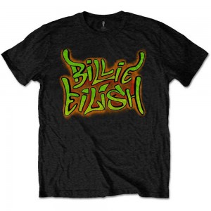 Billie Eilish Kids T-Shirt: Graffiti (Black) (7-8 Years)