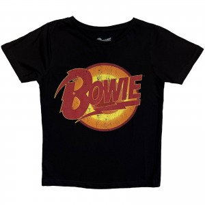 David Bowie Kids T-Shirt: Vintage Diamond Dogs Logo (Black) (3-4 Years)