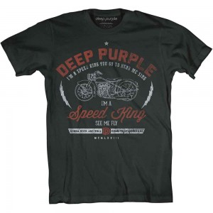 Deep Purple Unisex T-Shirt: Speed King (Black) (Small)
