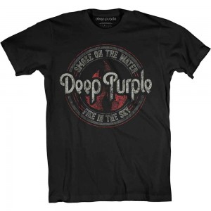 Deep Purple Unisex T-Shirt: Smoke Circle (Black) (Medium)