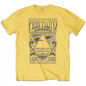 Pink Floyd Unisex T-Shirt: Carnegie Hall Poster (Yellow) (X-Large)