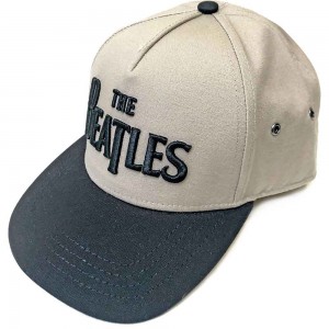 The Beatles Unisex Snapback Cap: Drop T Logo (Black & Sand)