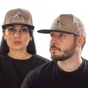 Pink Floyd Unisex Snapback Cap: Dark Side of the Moon Prism (Black & Sand)