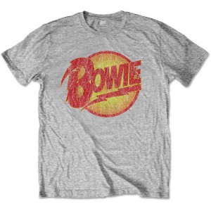 David Bowie Kids T-Shirt: Vintage Diamond Dogs Logo (Heather Grey) (11-12 Years)