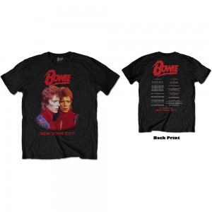 David Bowie Unisex T-Shirt: New York City (Black) (Back Print) (Large)
