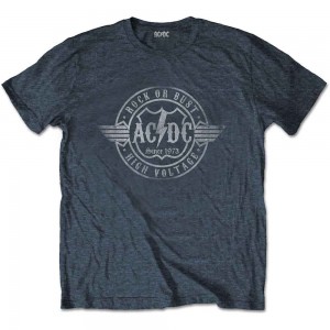 AC/DC Unisex T-Shirt: Rock or Bust (Heather Grey) (Large)