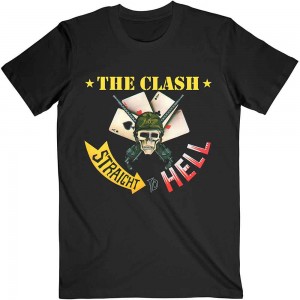 The Clash Unisex T-Shirt: Straight To Hell Single (Black) (X-Large)
