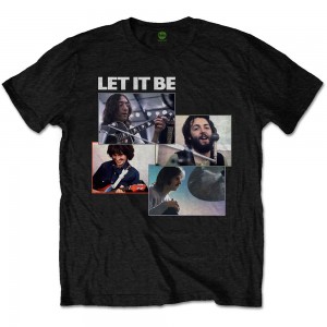 The Beatles Unisex T-Shirt: Let It Be Recording Shots (Black) (Medium)