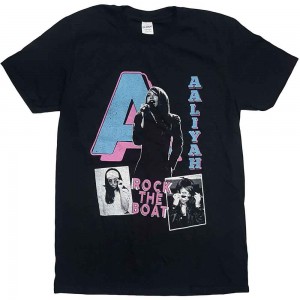 Aaliyah Unisex T-Shirt: Rock The Boat (Black) (X-Large)