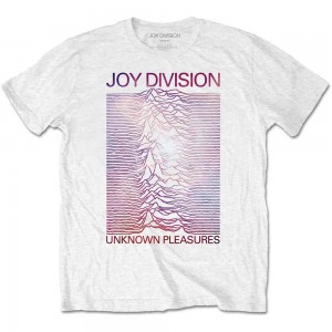 Joy Division Unisex T-Shirt: Space - Unknown Pleasures Gradient (White) (XX-Large)