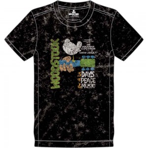 Woodstock Unisex T-Shirt: Poster (Black) (Wash Collection) (X-Large)