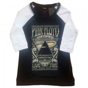 Pink Floyd Ladies Raglan T-Shirt: Carnegie Hall Poster (Black & White) (XXXX-Large)