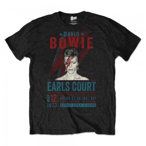 David Bowie Unisex T-Shirt: Earls Court ´73 (Black) (X-Large)