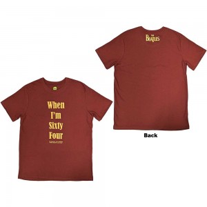 The Beatles Unisex T-Shirt: When I´m Sixty Four (Red) (Back Print) (XX-Large)