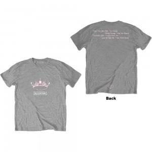 BlackPink Unisex T-Shirt: The Album - Crown (Grey) (Back Print) (X-Large)
