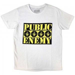 Public Enemy Unisex T-Shirt: Four Logos (White) (X-Large)