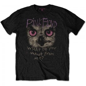 Pink Floyd Unisex T-Shirt: Owl - WDYWFM? (Black) (X-Large)