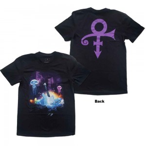 Prince Unisex T-Shirt: Lotus Flower (Black) (Back Print) (Small)