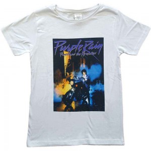 Prince Kids T-Shirt: Purple Rain (White) (9-10 Years)