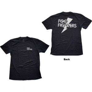 Foo Fighters Unisex T-Shirt: Flash Logo (Black) (Back Print) (Small)