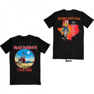 Iron Maiden Unisex T-Shirt: The Beast Tames Texas (Black) (Back Print) (Small)