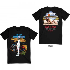 Iron Maiden Unisex T-Shirt: Vice Is Nice (Black) (Back Print) (Small)