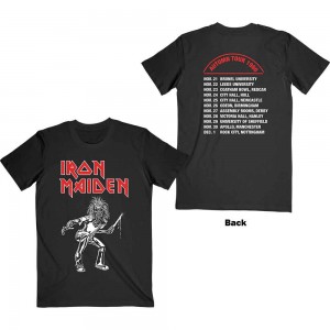 Iron Maiden Unisex T-Shirt: Autumn Tour 1980 (Black) (Back Print) (Large)