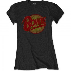 David Bowie Ladies T-Shirt: Diamond Dogs Vintage (Black) (X-Small)
