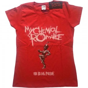 My Chemical Romance Ladies T-Shirt: The Black Parade Cover (Red) (X-Large)