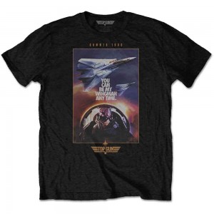Top Gun Unisex T-Shirt: Wingman Poster (Black) (X-Large)