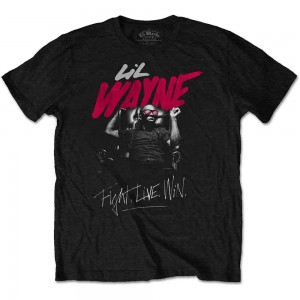 Lil Wayne Unisex T-Shirt: Fight, Live, Win (Black) (Medium)