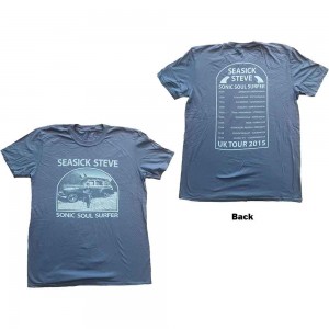 Seasick Steve Unisex T-Shirt: Sonic Soul Surfer (Blue) (Back Print) (Medium)