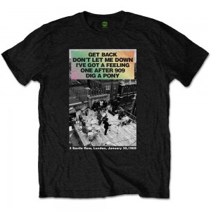 The Beatles Unisex T-Shirt: Rooftop Songs Gradient (Black) (Small)