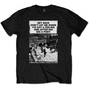 The Beatles Unisex T-Shirt: Rooftop Songs (Black) (Medium)