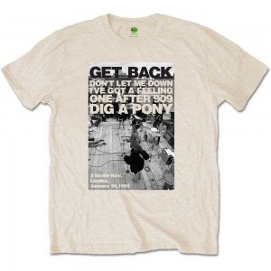 The Beatles Unisex T-Shirt: Rooftop Shot (Natural) (X-Large)