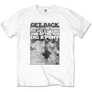 The Beatles Unisex T-Shirt: Rooftop Shot (White) (X-Large)