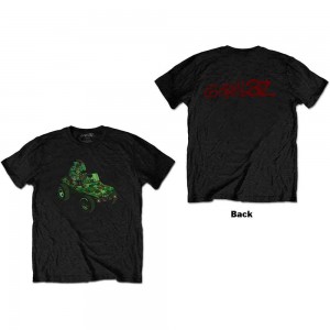 Gorillaz Unisex T-Shirt: Group Green Geep (Black) (Back Print) (X-Large)