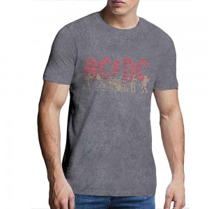 AC/DC Unisex T-Shirt: Vintage Silhouettes (Charcoal Grey) (Wash Collection) (XX-Large)