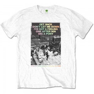 The Beatles Unisex T-Shirt: Rooftop Songs Gradient (White) (X-Large)