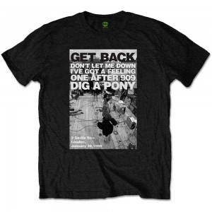 The Beatles Unisex T-Shirt: Rooftop Shot (Black) (X-Large)