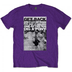 The Beatles Unisex T-Shirt: Rooftop Shot (Purple) (XX-Large)