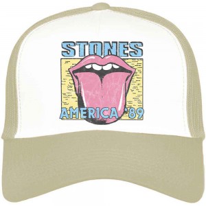 The Rolling Stones Unisex Mesh Back Cap: America ´89 Tour Map (Sand & White)