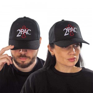 Tupac Unisex Baseball Cap: Cross Logo (Black)