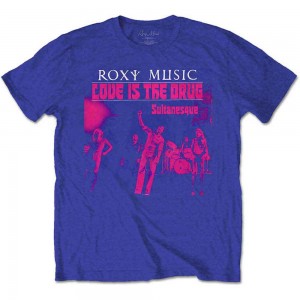 Roxy Music Unisex T-Shirt: Love Is The Drug (Royal Blue) (Large)