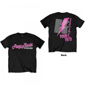Roxy Music Unisex T-Shirt: For Your Pleasure Tour (Black) (Back Print) (Medium)